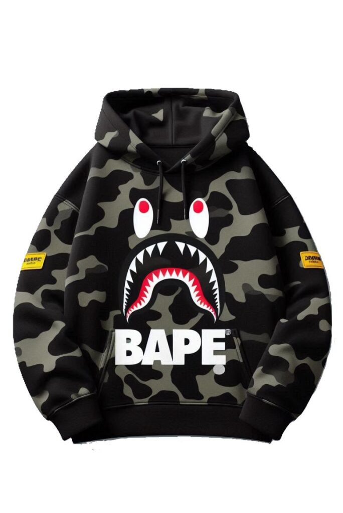 Bape Color Hoodie Shark Print Gen Z Clothing Store